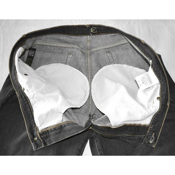 B0 Auth JUST CAVALLI ROBERTO CAVALLI Washed Black Straight Leg Jeans Sz W40 L35 - Picture 4 of 7